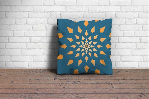 Geometric Starburst Pillow Mockup